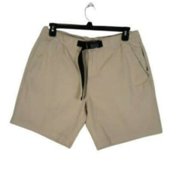 Foundry Everyday Casual Comfort Stretch Pale Khaki Belted Shorts Mens Size 32 LT - Picture 1 of 6